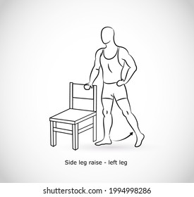 Type Of Exercise - Illustration Vector - Side Leg Raise