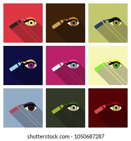 Type of eye makeup. Cat Eyeliner Tutorial. Stylish make up. Vogue beauty article, magazine, book.
