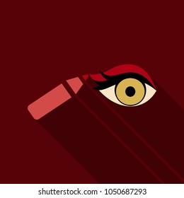 Type of eye makeup. Cat Eyeliner Tutorial. Stylish make up. Vogue beauty article, magazine, book.