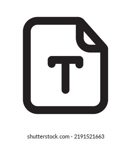 Type File Icon with Outline Style