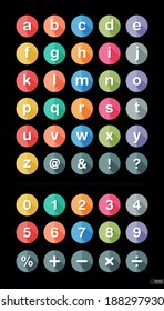 Type font and number with shadow on black background - Vector illustration