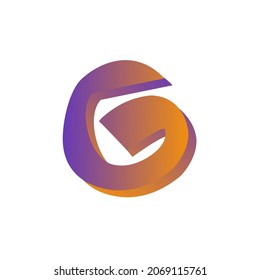 Type G logo with gradient color orange and cyan