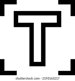 Type glyph icon, tools and design, text sign, vector graphics, a solid pattern on a white background.
