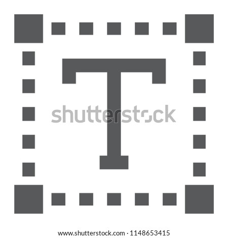 Type glyph icon, tools and design, text sign, vector graphics, a solid pattern on a white background, eps 10.