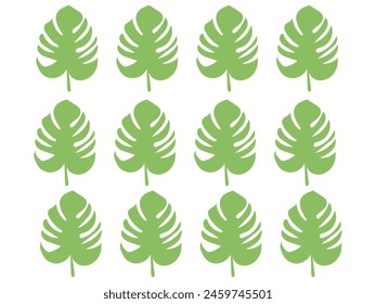 ​Different type Green leaf icon set. leaf icon on an isolated background.
