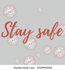 Type Healthcare Covid-19 Asian Flue Red Pandemic Virus Backdrop. Stay Safe Gray Test Silver Wish Coronavirus Take Care Wallpaper. Sick Stop Covid Grey Quarantine Danger Sign Epidemic Illustration.