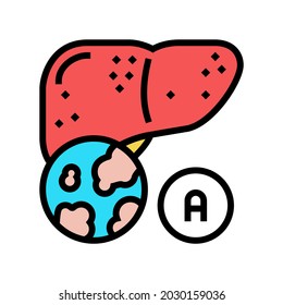 type a hepatitis color icon vector. type a hepatitis sign. isolated symbol illustration