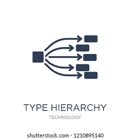 Type hierarchy icon. Trendy flat vector Type hierarchy icon on white background from Technology collection, vector illustration can be use for web and mobile, eps10