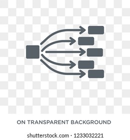 Type hierarchy icon. Trendy flat vector Type hierarchy icon on transparent background from Technology collection. 