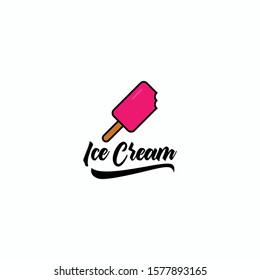 type ice cream logo vector concept with modern, cute, and iconic styles