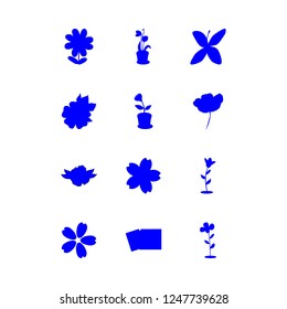 type icon set about flowers, flower and newspaper vector set