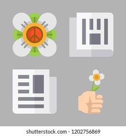 type icon set. vector set about newspaper and flower icons set.