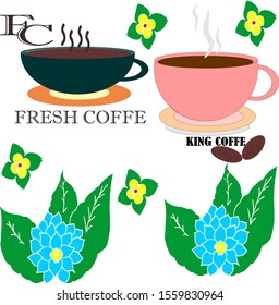 type of illustration coffee logo in the restaurant