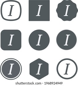 type itaic icon . web icon set . icons collection. Simple vector illustration.