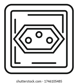 Type j power socket icon. Outline type j power socket vector icon for web design isolated on white background