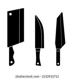 type of knife. Exemplar of knife for kitchen white and transparent background icon logo graphics vector illustrations