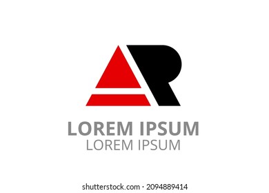 type letter AR initial business logo design idea illustration shape for modern premium corporate