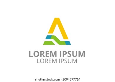 type letter A initial business logo design idea illustration shape for modern premium corporate