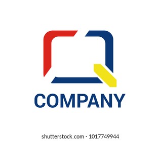 type letter q alphabet mark for help service flat design idea concept illustration