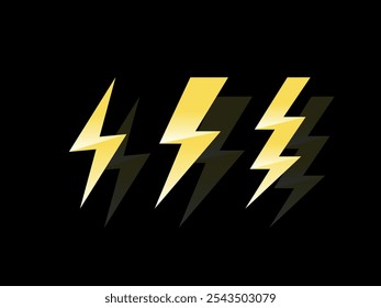 Tipo de raio. Ilustração de vecot colorido.