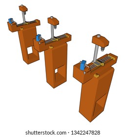 A type of marking machine to print some specific design or symbol on any product in order to easily identify it in bulk vector color drawing or illustration
