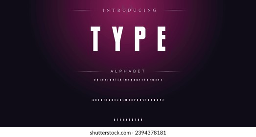 Type Modern Bold Font. Sans Serif Font. Regular Italic Uppercase Lowercase Typography urban style alphabet fonts for fashion, sport, technology, digital, movie, logo design, vector illustration