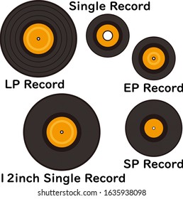 Type of music record illustration vector