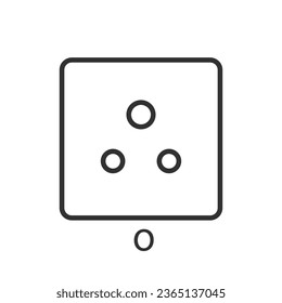 Type O electrical socket, linear icon. Line with editable stroke