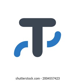 Type on path icon. Vector EPS file.