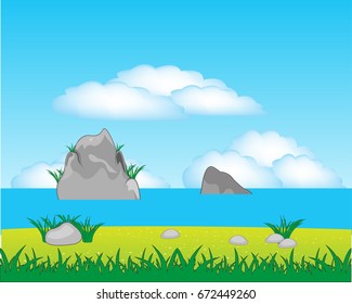 Type on sea with coast