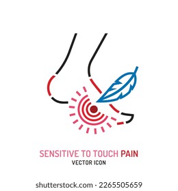 Type of pain, angriness sign. Editable vector illustration in modern outline style isolated on a transparent background. Medical concept. Symbol, pictogram, icon, logotype element.