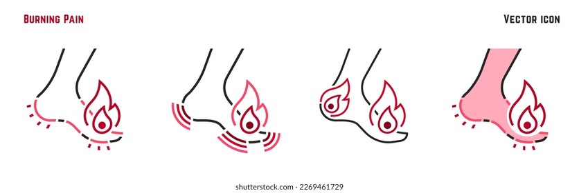 Type of pain, angriness sign. Editable vector illustration in modern outline style isolated on a transparent background. Medical concept. Symbol, pictogram, icon, logotype element.