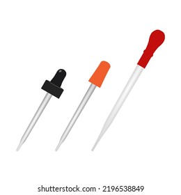 Tipo de maquetas pipettas para botellas de gotero aisladas sobre fondo blanco. Ilustración vectorial.