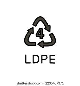Art des Kunststoffsymboles ldpe doodle Symbol, Vektorgrafik