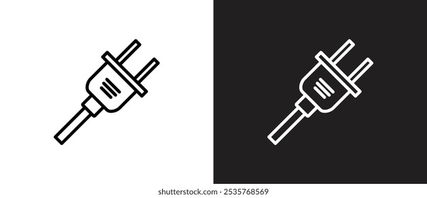 Type A power socket icon. Electrical symbol of power cable sign, Types of electrical sockets and plugs. World standard. AC power connector, International electric socket on black and white background.