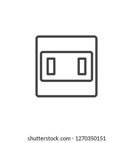 Type A power socket outline icon. linear style sign for mobile concept and web design. Electrical outlet simple line vector icon. Symbol, logo illustration. Pixel perfect vector graphics