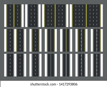 Type of roads in world, set of icons