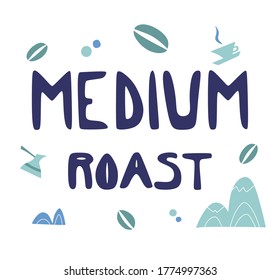 Type of roasted coffee beans in different levels. Coffee bean in various roasting level.