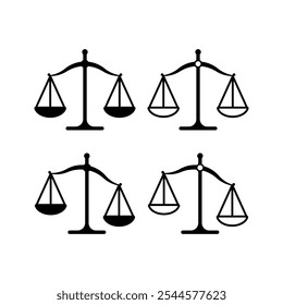 Type of scales. Black vector illustration.