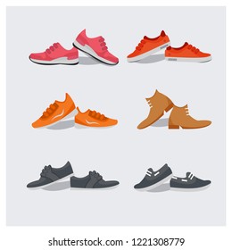 type of shoes vector illustration