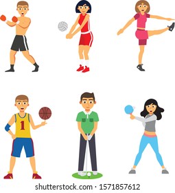 The Type Of Sport Vector Illustration - Icon Set