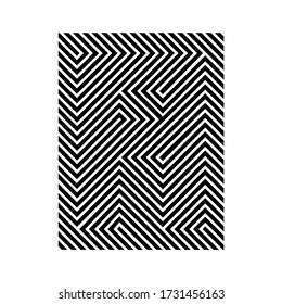Type stripe illusion hypnotic typographic design