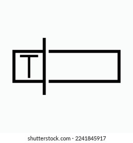 Type Text Here. Dialog Box, Typing Instruction Symbol.