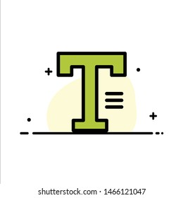 Type, Text, Write, Word  Business Flat Line Filled Icon Vector Banner Template. Vector Icon Template background