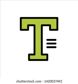 Type, Text, Write, Word  Flat Color Icon. Vector icon banner Template