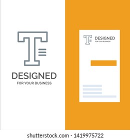 Type, Text, Write, Word Grey Logo Design and Business Card Template