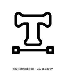 Type tool. Editable stroke vector icon.