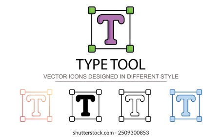 Typ-Tool-Symboldesign mit weißem Hintergrund - Stockgrafik