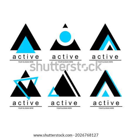 A type and triangle logo vector with altenatifs, can use for brand logo in property, cafe, adventure or outdoor stuff, constuction, multimedia