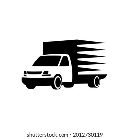 tipo de camión caja media cargador vector de transporte de fondo blanco
